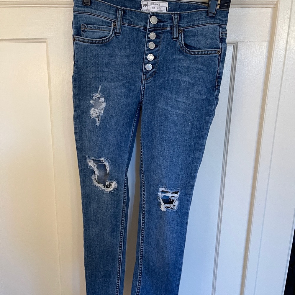 Free People Distressed Skinny Ankle